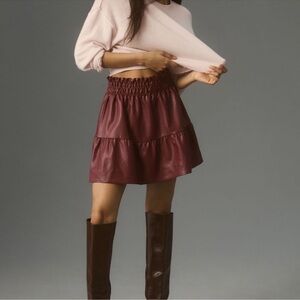 Anthropologie Somerset Mini Skirt in Faux Leather, size small